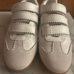 Chic White Velcro Strap Sneakers